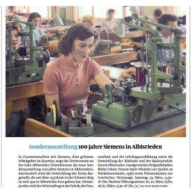 &quot;100 Jahre Siemens in Albisrieden&quot; - Sonderausstellung 2022
